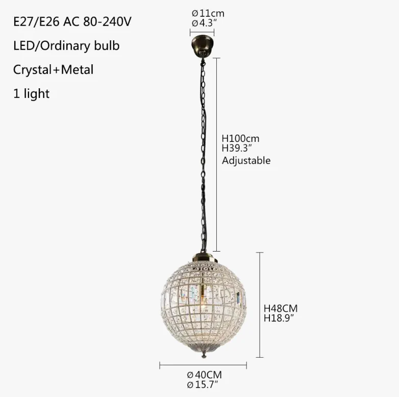lustre moderne en cristal style empire vintage à led - Image 7
