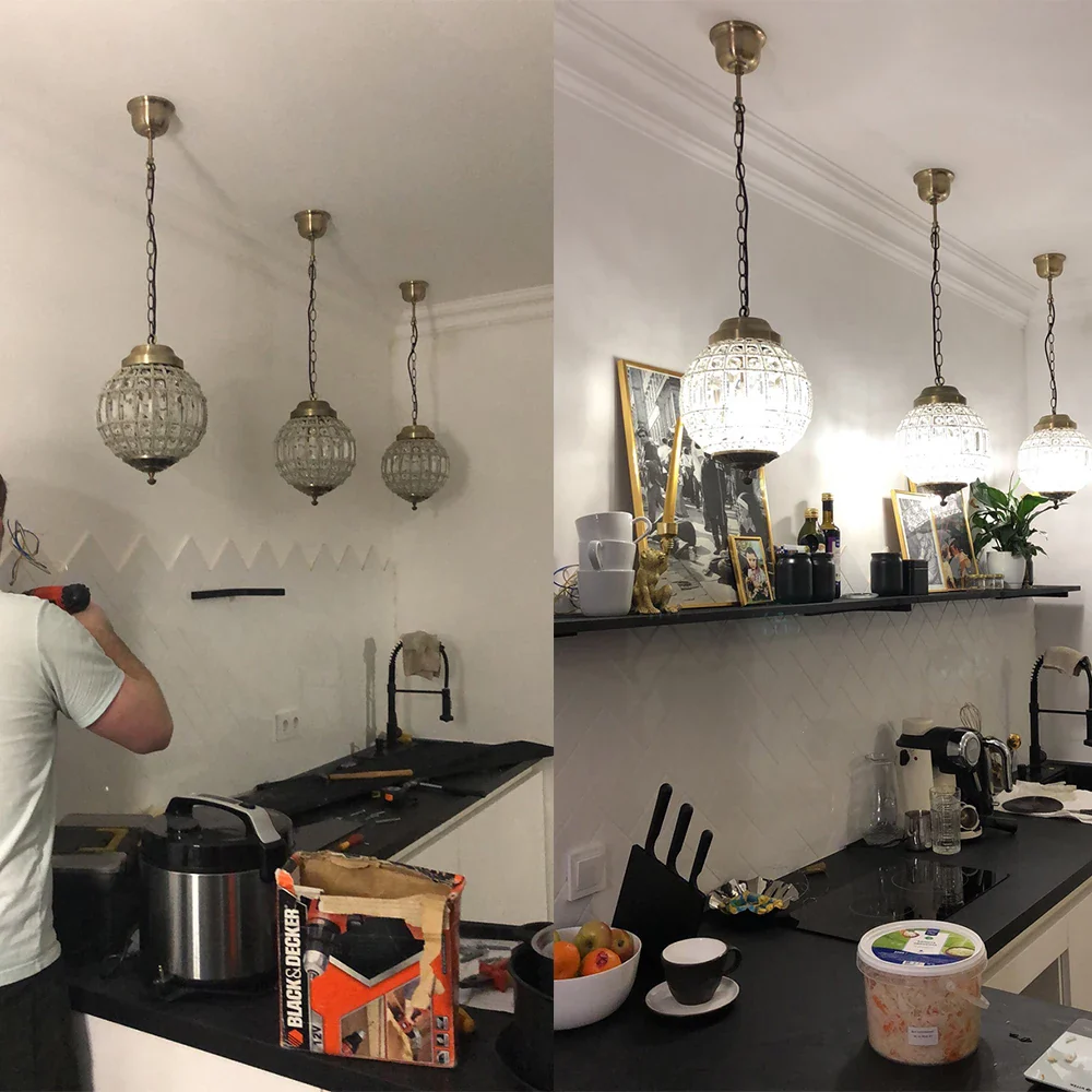 lustre moderne en cristal style empire vintage à led - Image 8