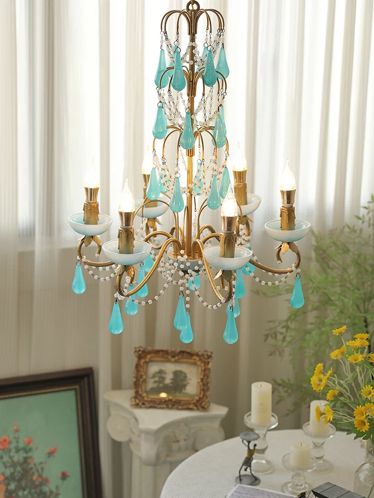 lustre moderne en goutte d'eau art déco en cristal et verre - Image 2