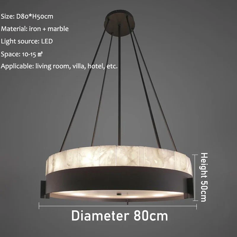 lustre moderne en marbre avec éclairage led créatif intérieur - Image 6