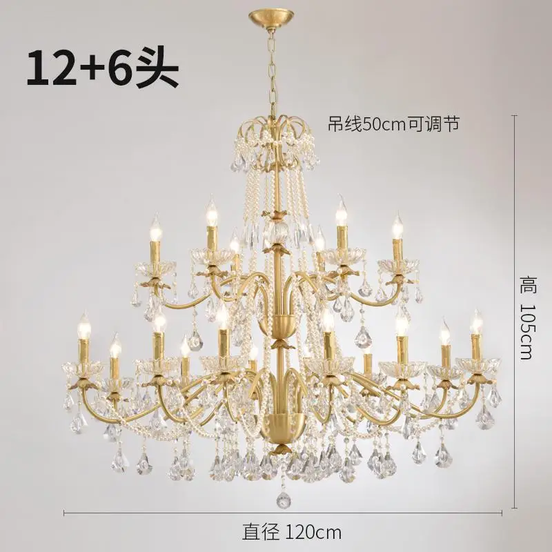 lustre moderne en or avec éclairage tube led et cristal - Image 12