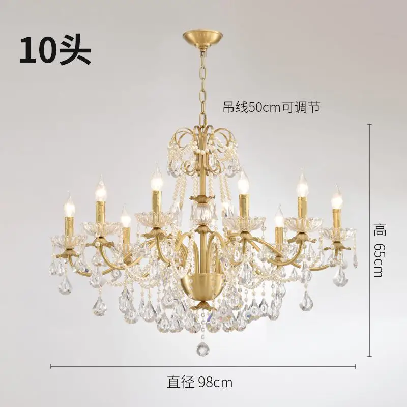 lustre moderne en or avec éclairage tube led et cristal - Image 7