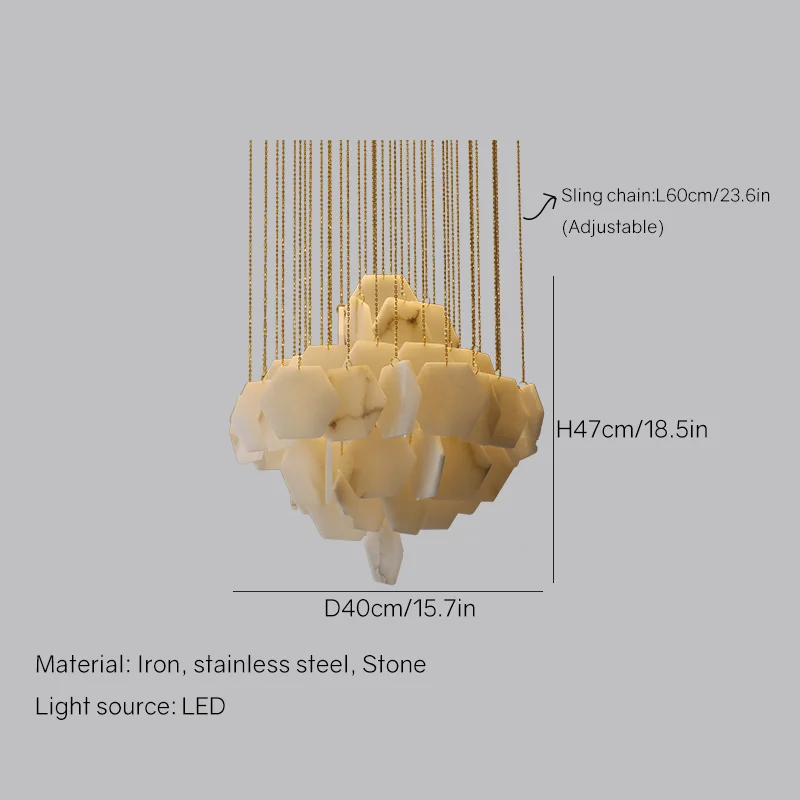 lustre moderne en pierre naturelle pour décoration intérieure 2024 - Image 7