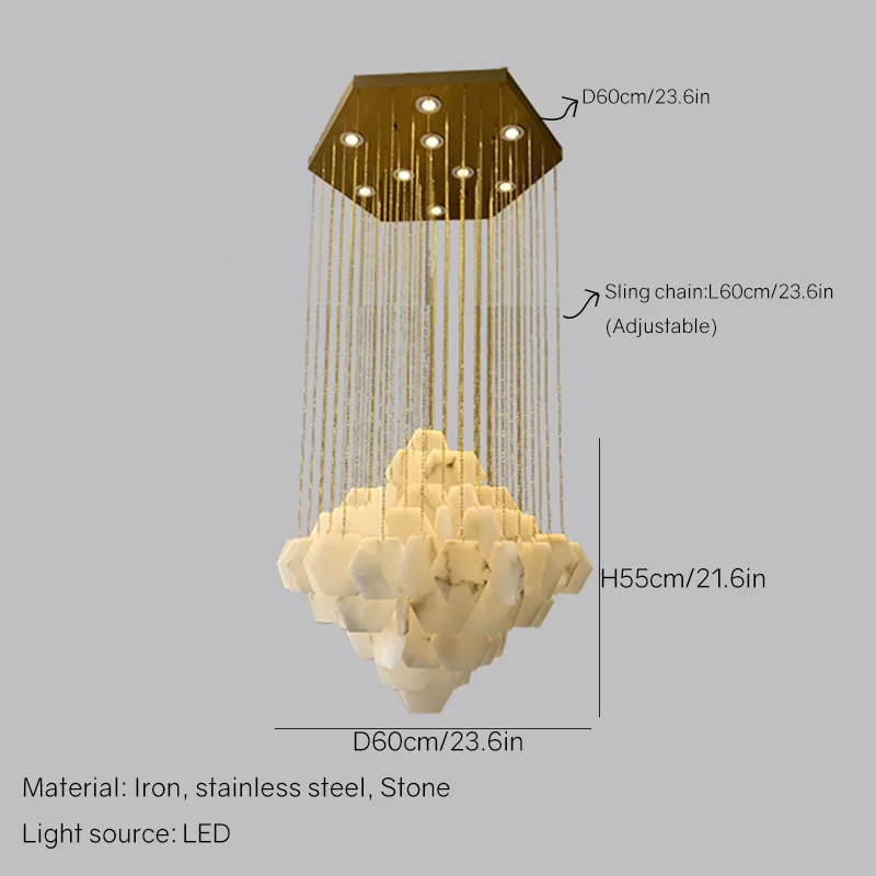 lustre moderne en pierre naturelle pour décoration intérieure 2024 - Image 8