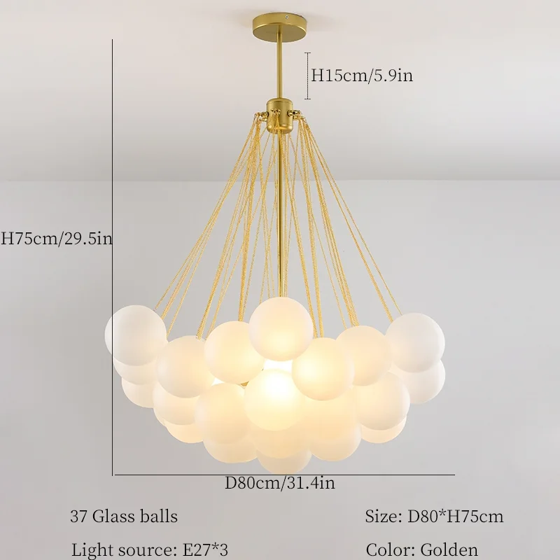 lustre moderne en verre à bulles pour bar et boutique - Image 10