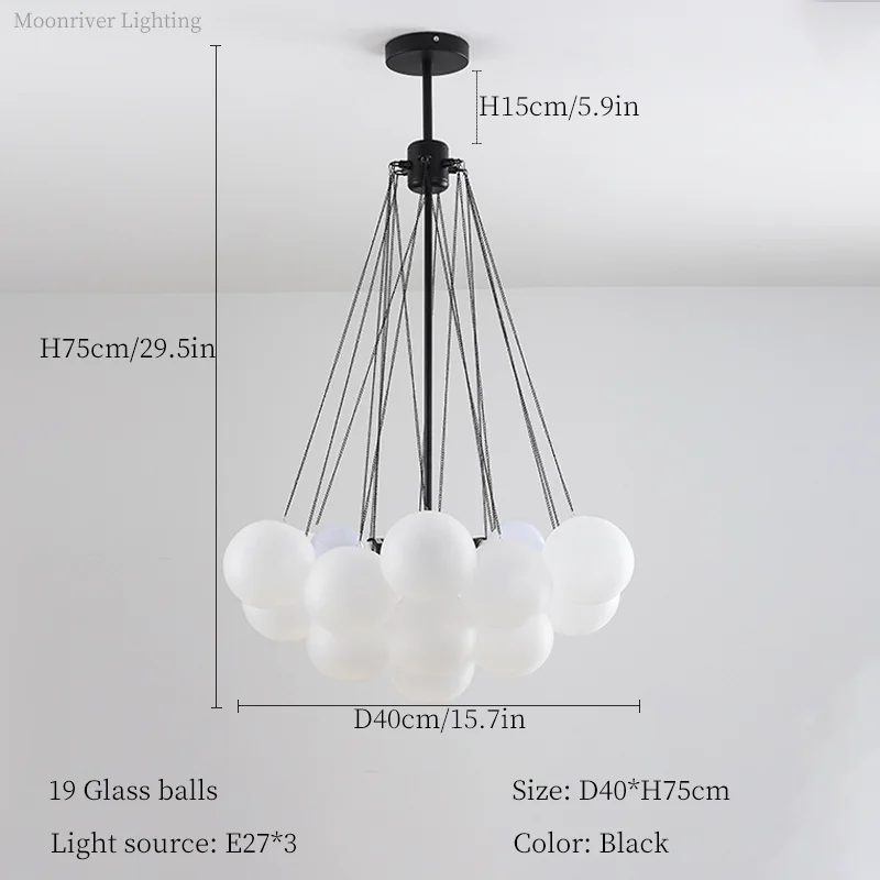 lustre moderne en verre à bulles pour bar et boutique - Image 9