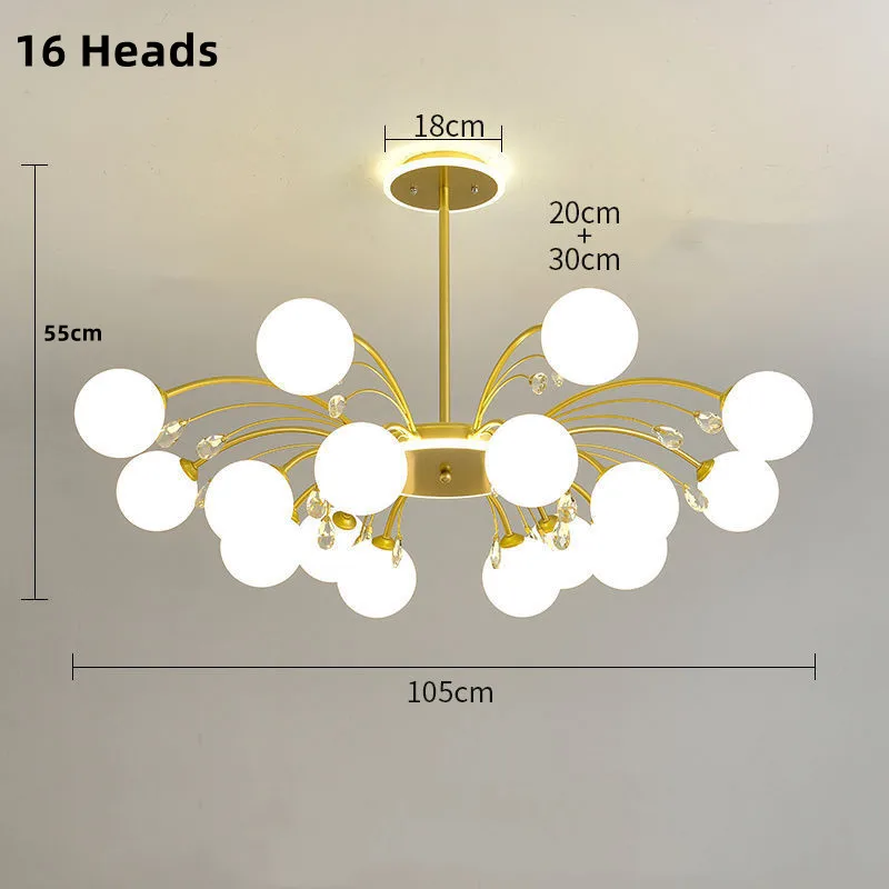 lustre moderne en verre avec cristaux lumineux pour un éclairage élégant - Image 16