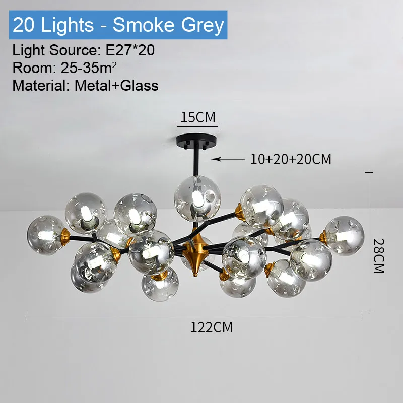 lustre moderne en verre avec éclairage led élégant - Image 12