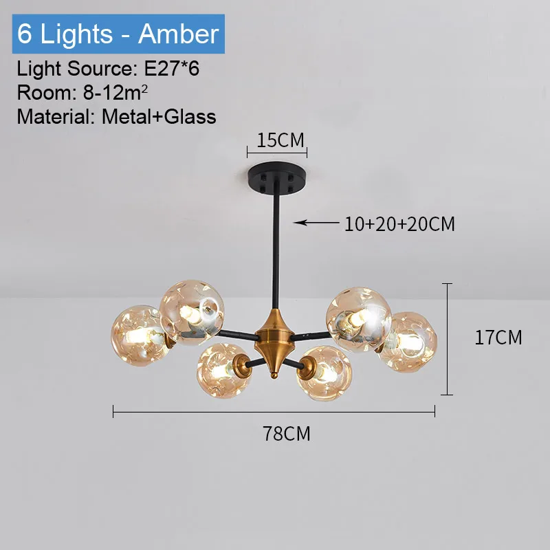 lustre moderne en verre avec éclairage led élégant - Image 13