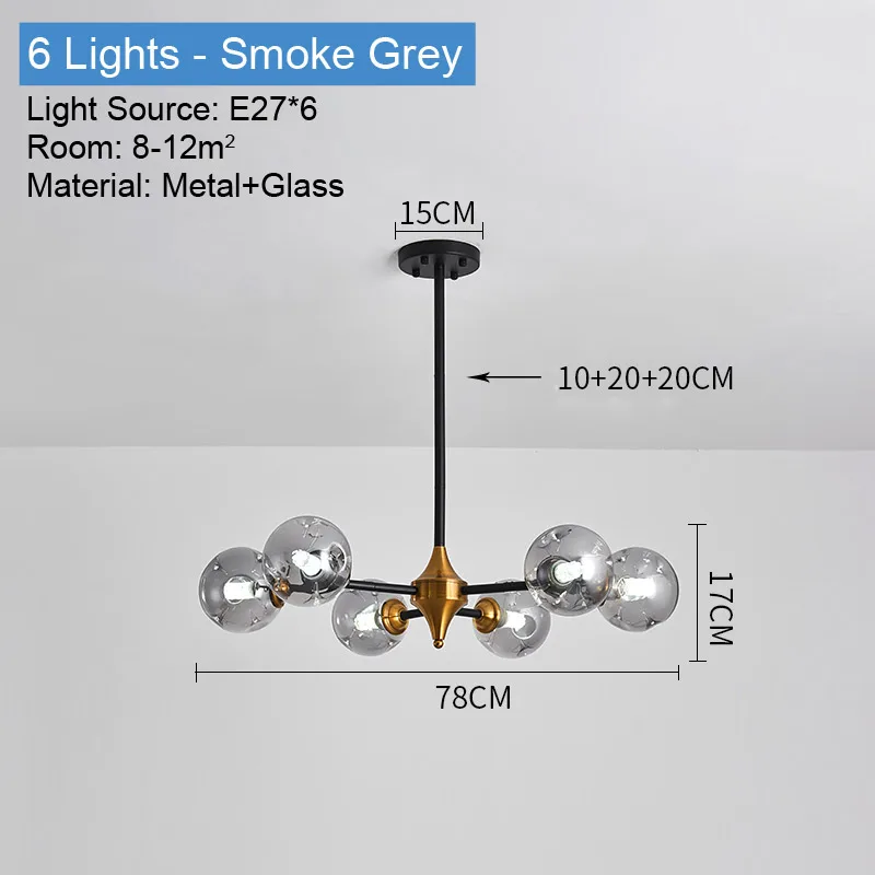 lustre moderne en verre avec éclairage led élégant - Image 14