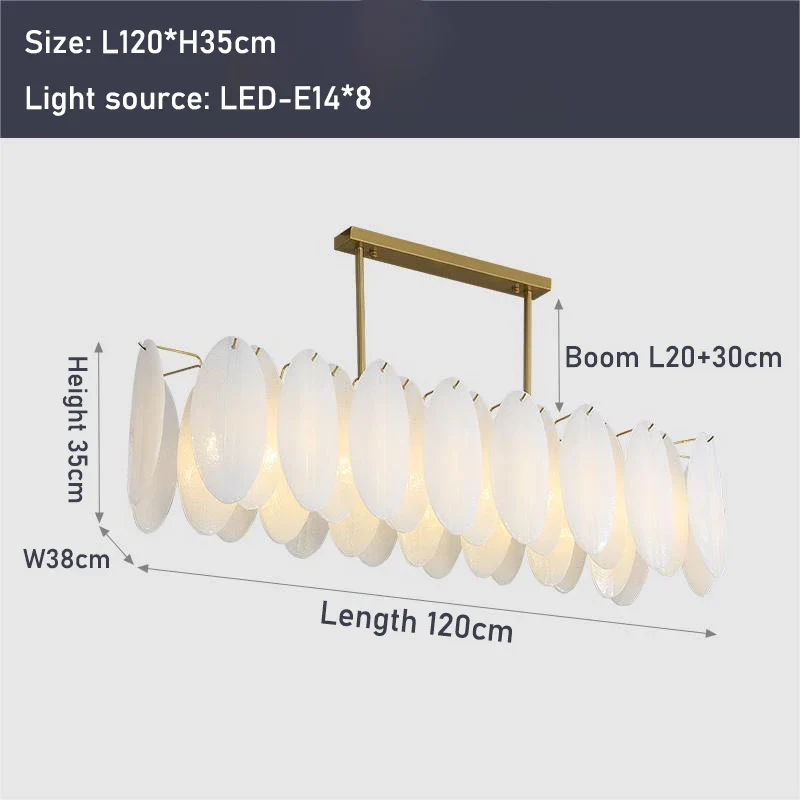lustre moderne en verre avec plumes et éclairage led - Image 8