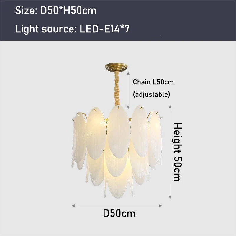lustre moderne en verre avec plumes et éclairage led - Image 9