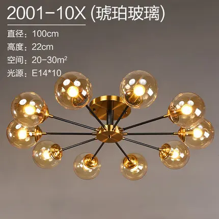 lustre moderne en verre clair pour une déco élégante - Image 9