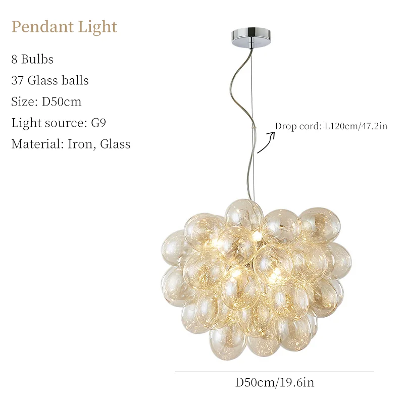 lustre moderne en verre décoratif pour éclairage créatif - Image 16