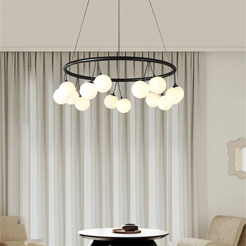 lustre moderne en verre éclairage suspendu réglable design élégant - Image 2