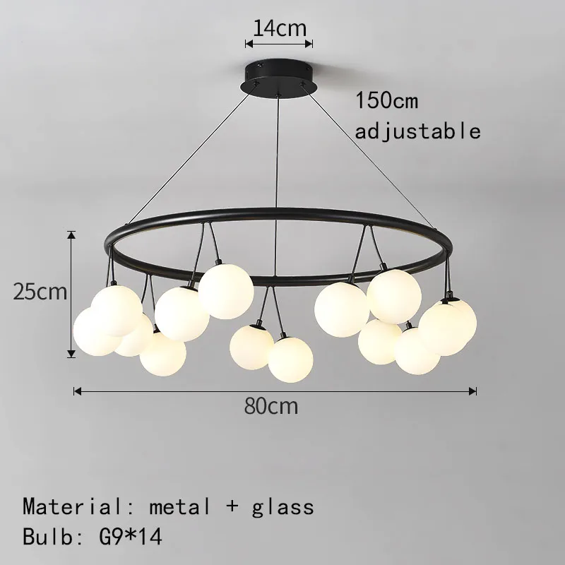 lustre moderne en verre éclairage suspendu réglable design élégant - Image 7