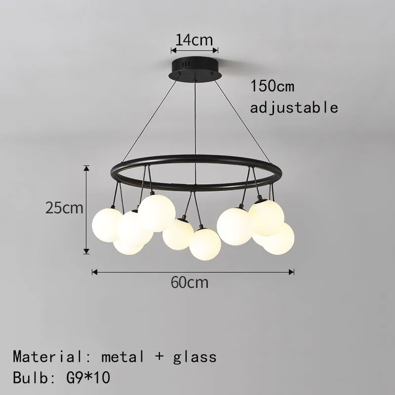 lustre moderne en verre éclairage suspendu réglable design élégant - Image 8