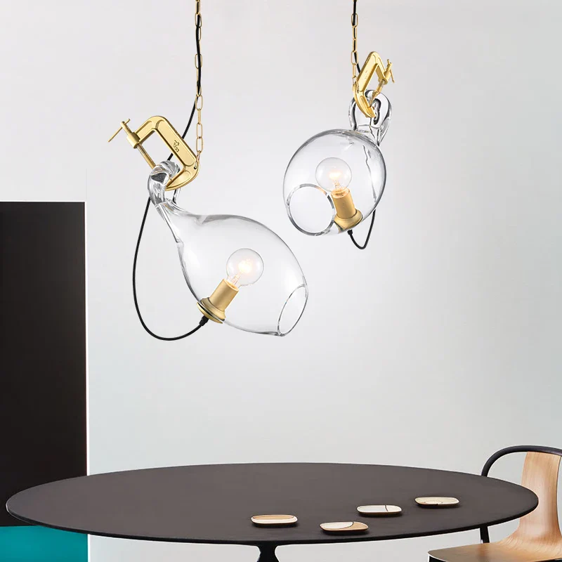 lustre moderne en verre pour bar et salon design - Image 2