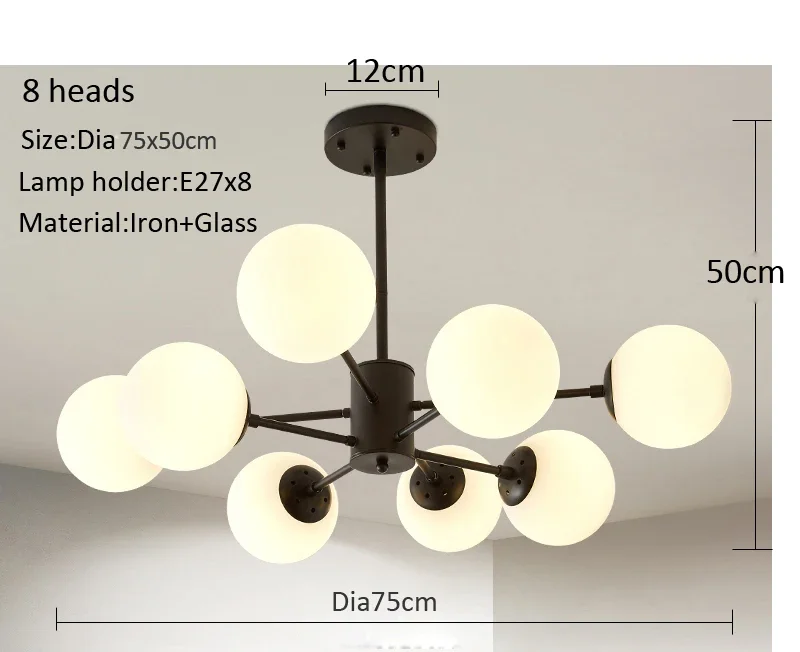 lustre moderne en verre pour intérieur lumineux - Image 12