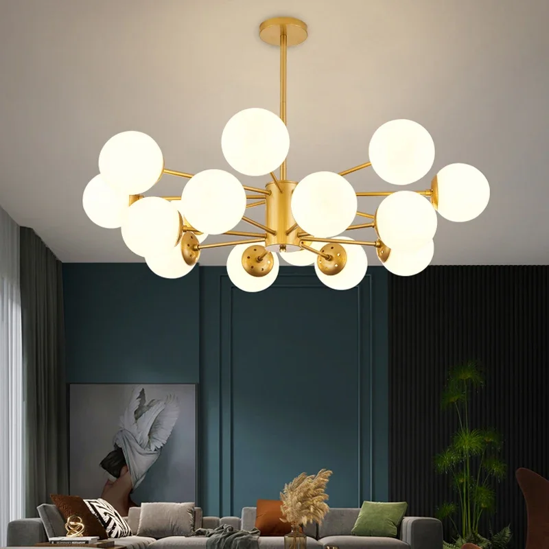 lustre moderne en verre pour intérieur lumineux - Image 2