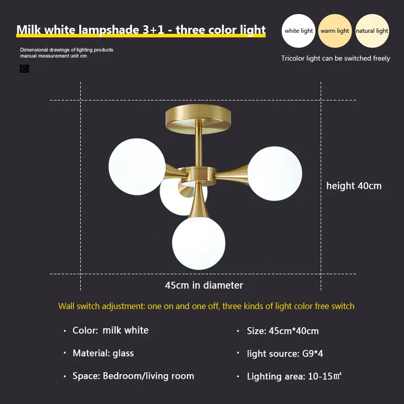 lustre moderne en verre pour un éclairage décoratif intérieur - Image 12