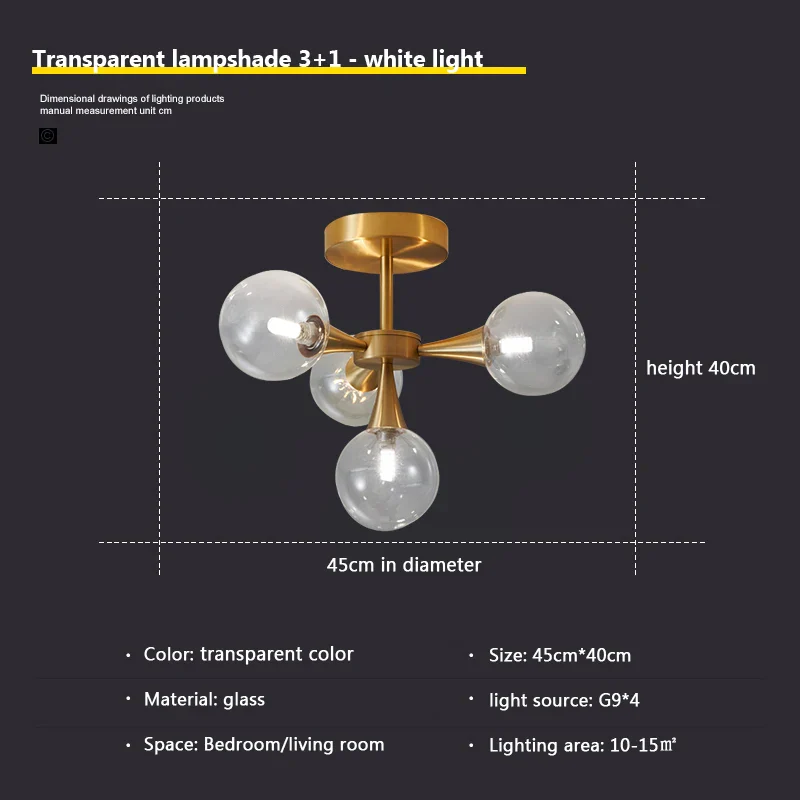 lustre moderne en verre pour un éclairage décoratif intérieur - Image 13