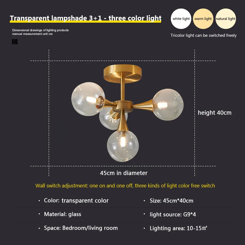 lustre moderne en verre pour un éclairage décoratif intérieur - Image 17