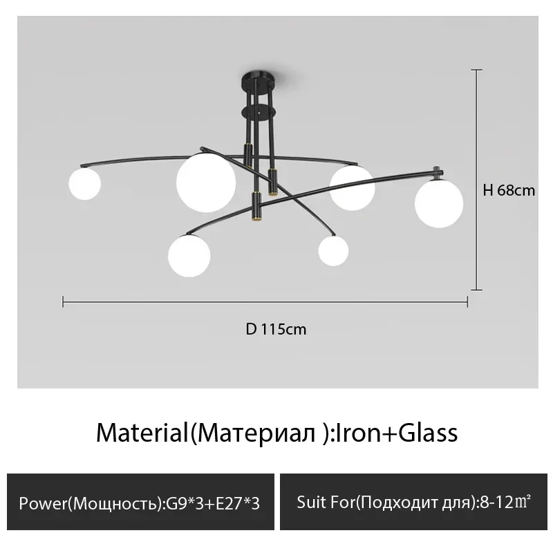 lustre moderne en verre style nordique pour décoration intérieure - Image 12