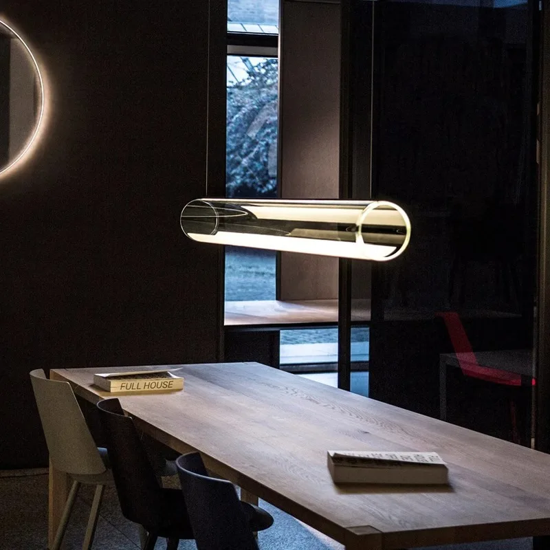 lustre moderne en verre transparent avec éclairage led - Image 3