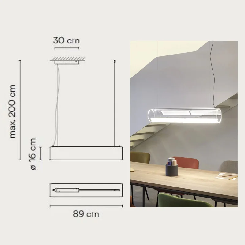 lustre moderne en verre transparent avec éclairage led - Image 6