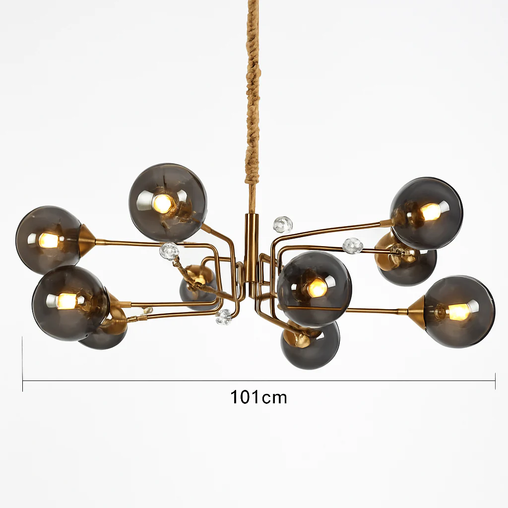 lustre moderne en verre transparent éclairage réglable design élégant - Image 9