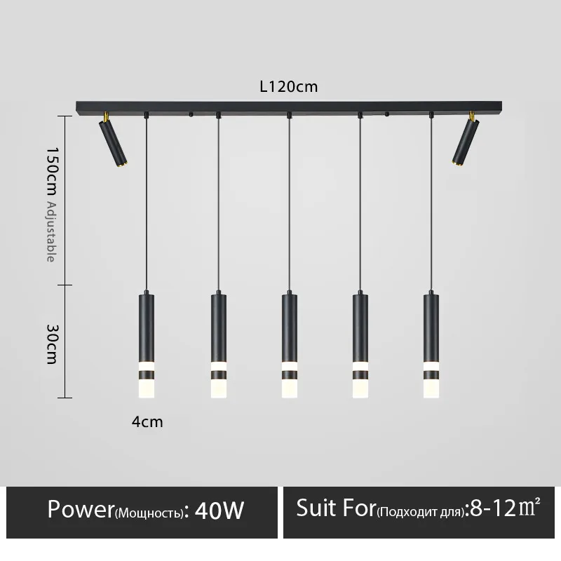 lustre moderne minimaliste à trois led pour table luxe - Image 11