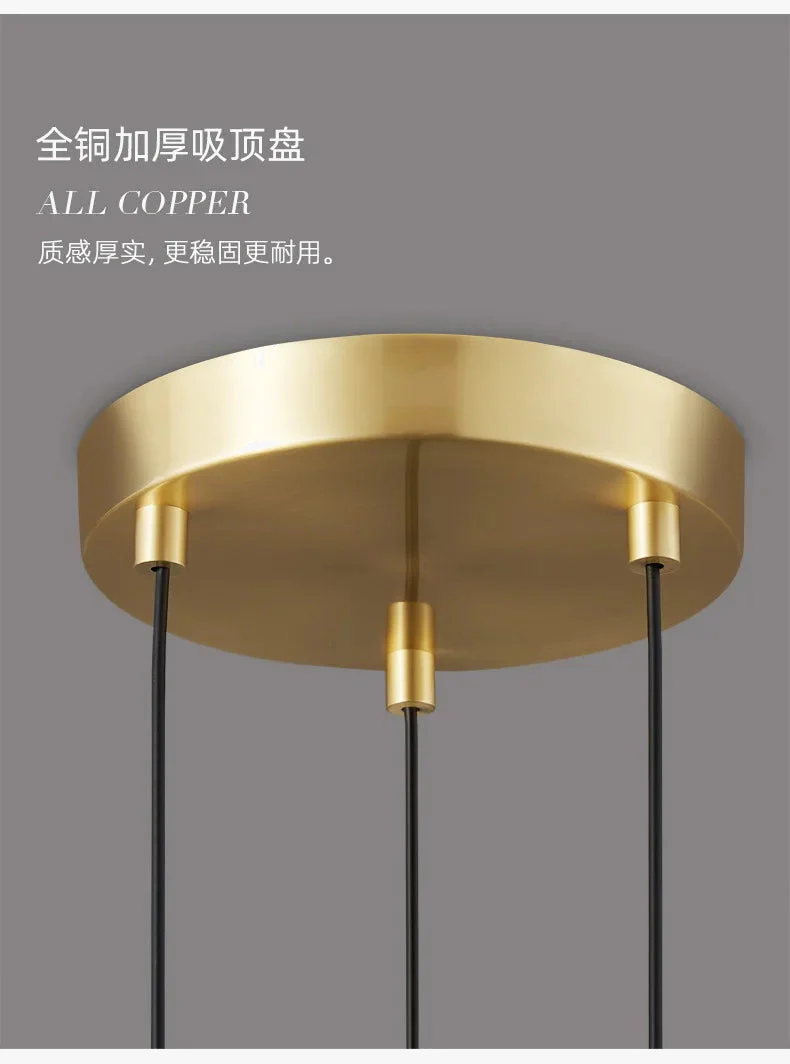 lustre moderne minimaliste led en cuivre pour restaurant et bar - Image 4