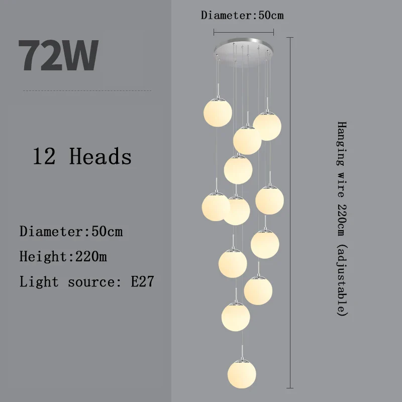 lustre moderne nordique pour loft duplex hôtel hall - Image 13