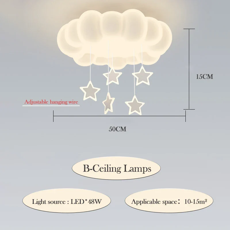 lustre moderne nuages romantique pour chambre enfant décoration intérieur - Image 10