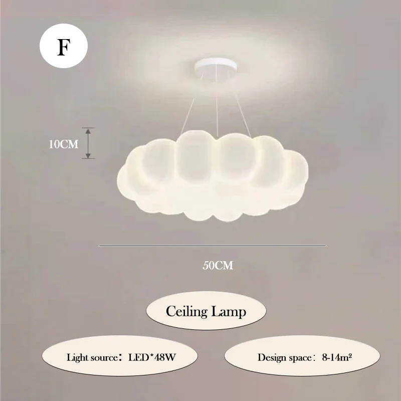lustre moderne nuages romantique pour chambre enfant décoration intérieur - Image 12