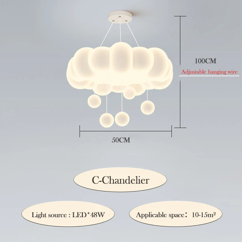 lustre moderne nuages romantique pour chambre enfant décoration intérieur - Image 7