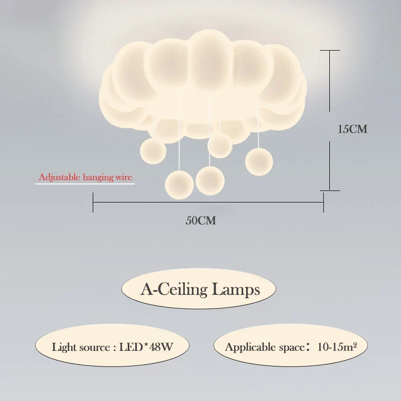lustre moderne nuages romantique pour chambre enfant décoration intérieur - Image 9