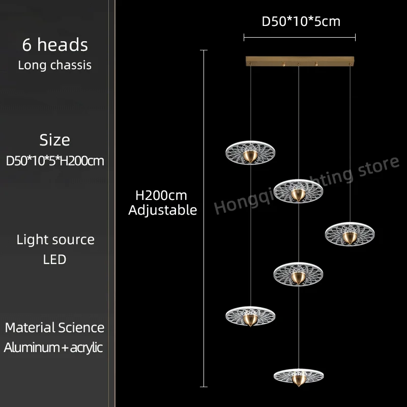 lustre moderne pour escalier design nordique simple et élégant - Image 18