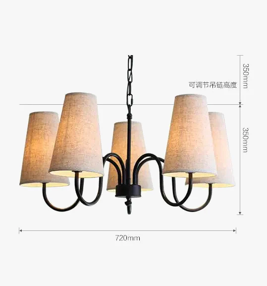 lustre moderne rétro en tissu pour intérieur élégant - Image 7