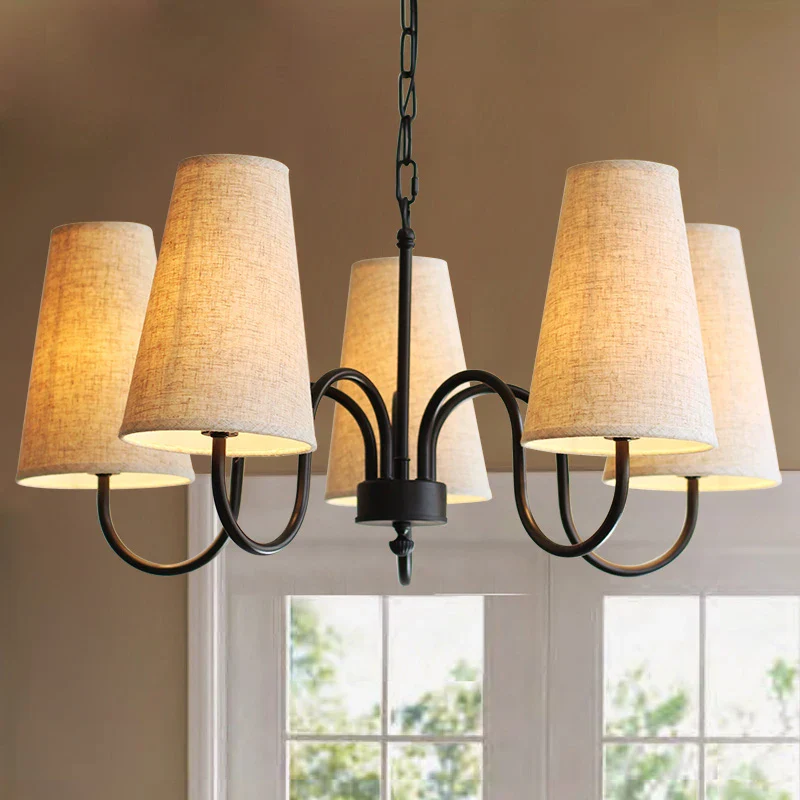 lustre moderne rétro en tissu pour intérieur élégant - Image 8