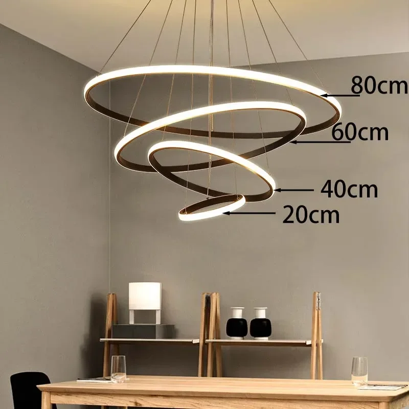 lustre moderne rond à trois cercles design élégant - Image 13