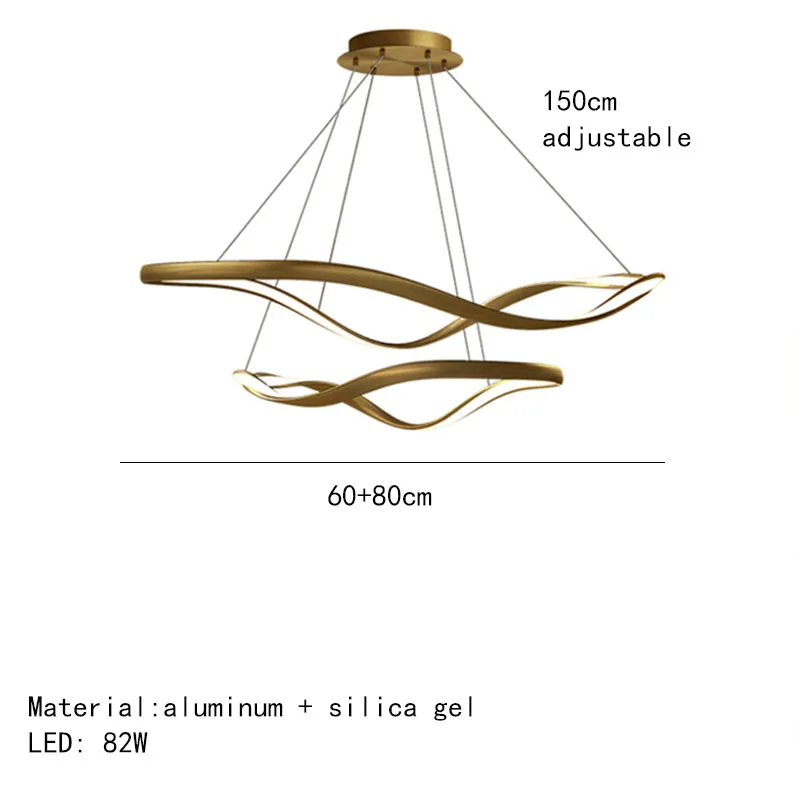 lustre moderne simple anneau irrégulier cordon réglable décoratif - Image 19