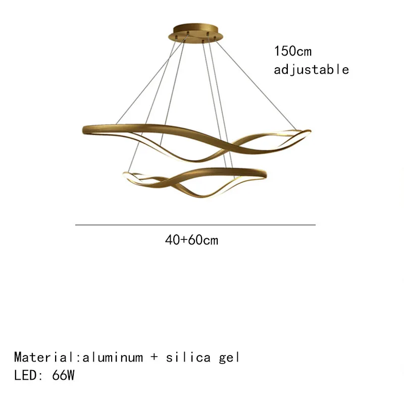 lustre moderne simple anneau irrégulier cordon réglable décoratif - Image 20