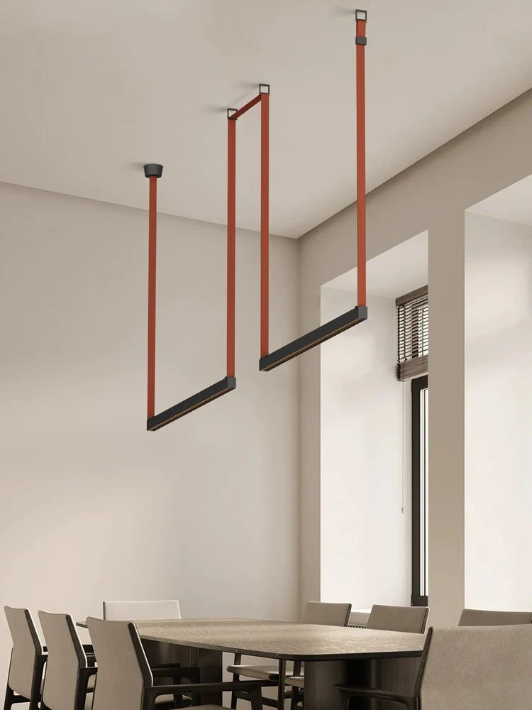 lustre moderne simple led avec bande conductrice lumineuse - Image 4