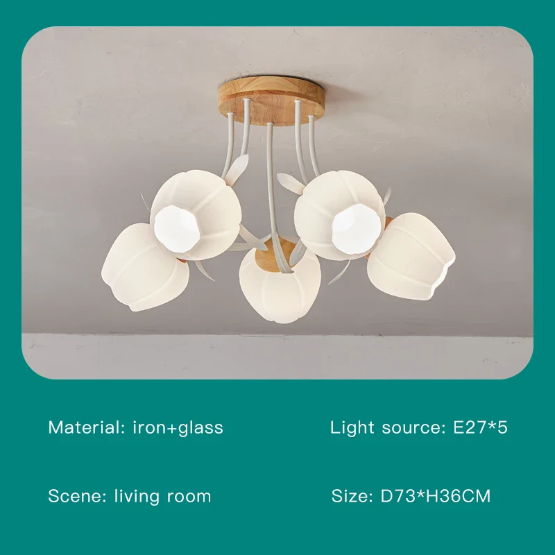 lustre nordique créatif à fleurs pour décoration intérieure - Image 14