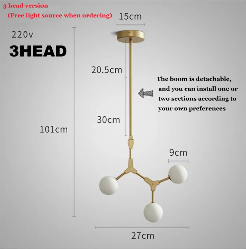 lustre nordique design en verre pour éclairage élégant - Image 12