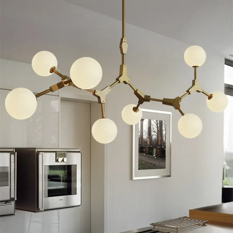 lustre nordique design en verre pour éclairage élégant - Image 3