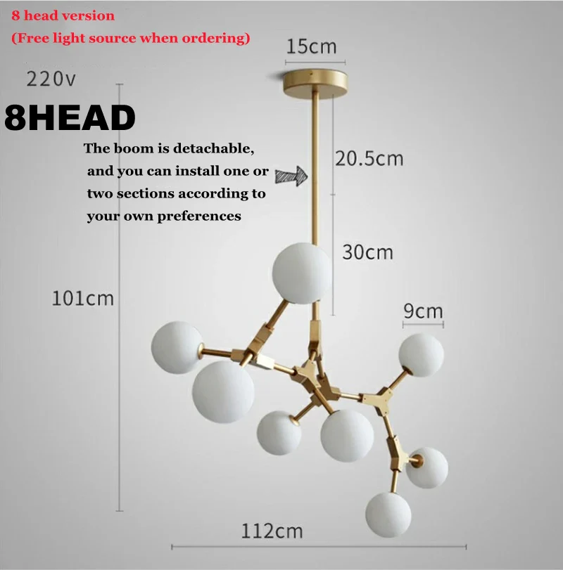lustre nordique design en verre pour éclairage élégant - Image 9