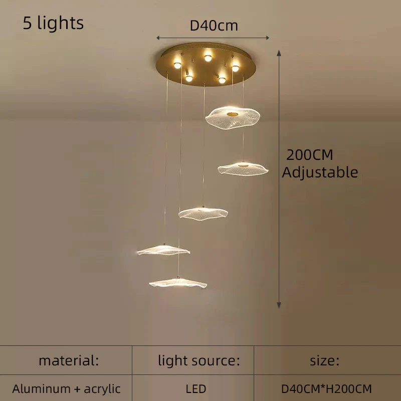 lustre nordique en acrylique design créatif pour espaces élégants - Image 10